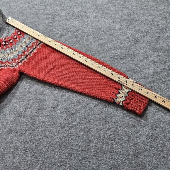 CC Hughes Sweater Women M Fair Isle Geo Turtleneck LS Wool Blend Preppy Boho VTG - Picture 4 of 11